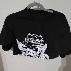 SHEIN Black California Motorcycle Kids Tee